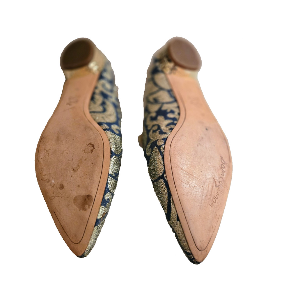 Sam Edelman gold and blue glitter slides shoes slip on 7.5 - Picture 5 of 9
